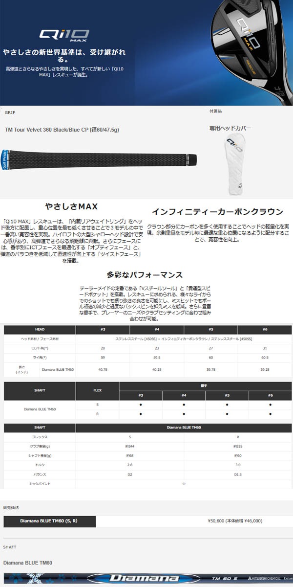 先行予約】【24年モデル】 テーラーメイド Qi10 マックス レスキュー