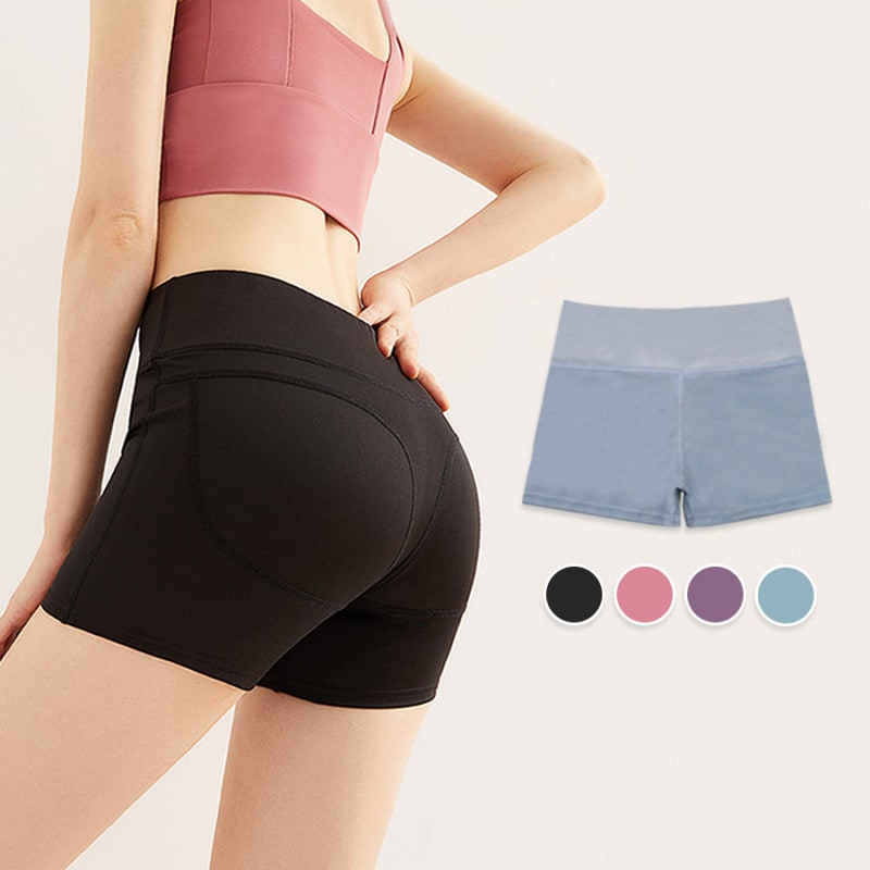 スポーツウェア ショートパンツ ボトムス レディース 短パン フィットネス ヨガ ジム 伸縮 おしゃれ シンプル 韓国風 春夏秋冬 新作 ブラック 黒 ピンク パープル 紫 ブルー 青 S M L XL JOCOSA 8736 送料無料 即納