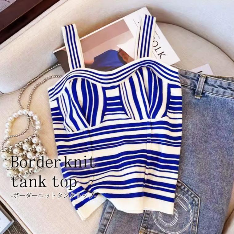 ニット タンクトップ トップス ミディ丈 ノースリーブ リブニット レディース 春服 夏服 JOCOSA 7249