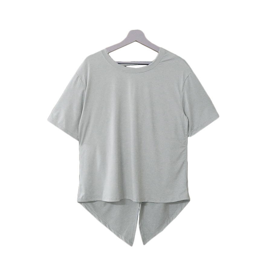 スポーツウェア トップス Tシャツ 韓国ファッション 韓国 セクシー 半袖 レディース フィットネス ヨガ ジム おしゃれ シンプル 背中見せ バッククロス 春 夏 秋 冬 新作 グレー グリーン 緑 ブルー 青 ピンク S M L JOCOSA 8741