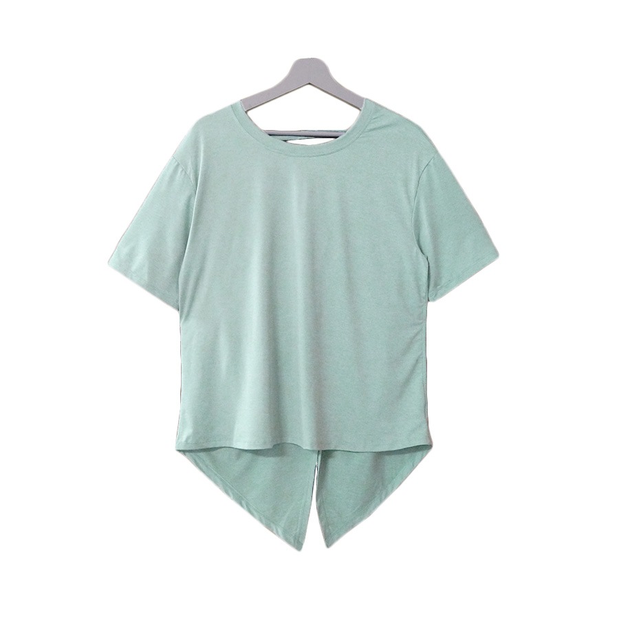 スポーツウェア トップス Tシャツ 韓国ファッション 韓国 セクシー 半袖 レディース フィットネス ヨガ ジム おしゃれ シンプル 背中見せ バッククロス 春 夏 秋 冬 新作 グレー グリーン 緑 ブルー 青 ピンク S M L JOCOSA 8741