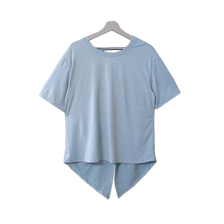 スポーツウェア トップス Tシャツ 韓国ファッション 韓国 セクシー 半袖 レディース フィットネス ヨガ ジム おしゃれ シンプル 背中見せ バッククロス 春 夏 秋 冬 新作 グレー グリーン 緑 ブルー 青 ピンク S M L JOCOSA 8741