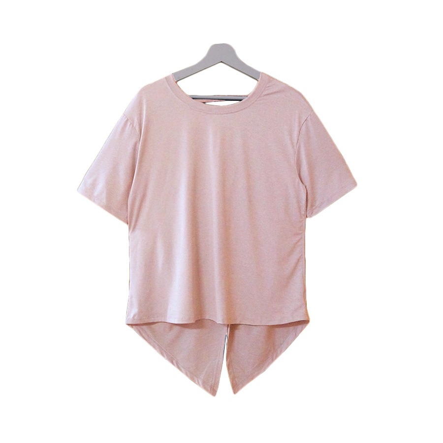 スポーツウェア トップス Tシャツ 韓国ファッション 韓国 セクシー 半袖 レディース フィットネス ヨガ ジム おしゃれ シンプル 背中見せ バッククロス 春 夏 秋 冬 新作 グレー グリーン 緑 ブルー 青 ピンク S M L JOCOSA 8741