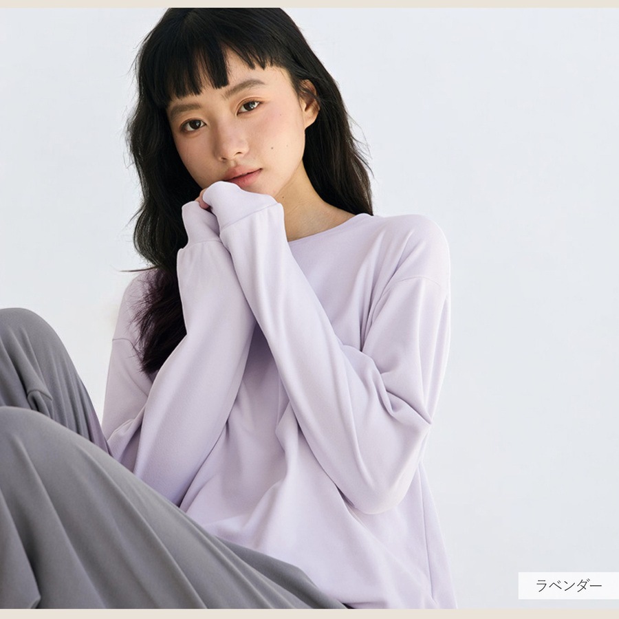 ルームウェア セットアップ パジャマ ナイトウェア 部屋着 体型カバー 太もも リラックスウェア 2点セット かわいい スウェット シルクタッチ ゆったり くすみカラー M L JOCOSA 6221