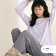 ルームウェア セットアップ パジャマ ナイトウェア 部屋着 体型カバー 太もも リラックスウェア 2点セット かわいい スウェット シルクタッチ ゆったり くすみカラー M L JOCOSA 6221