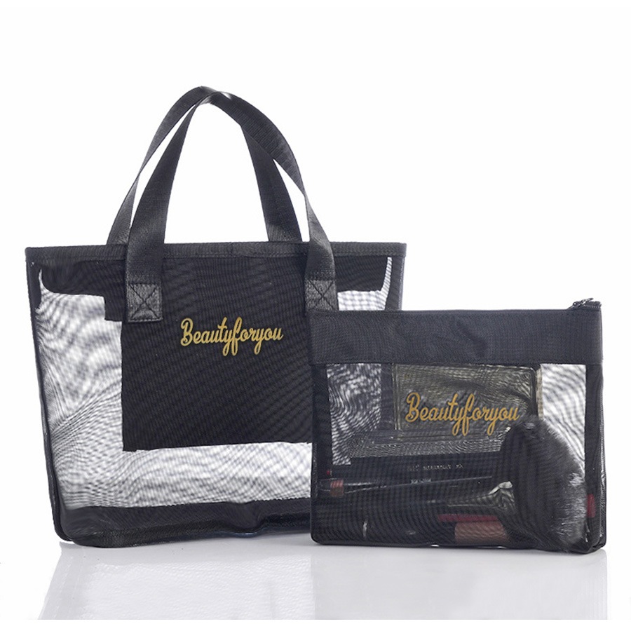 トートバック ポーチ セット メイクポーチ 小物入れ メッシュ 携帯用 大容量 化粧ポーチ コスメ 収納 リップ メイク道具 旅行 おしゃれ かわいい シンプル ワンポイント ロゴ ポケット バックインバック 持ち運び 春 夏 秋 冬 新作 黒 ブラック JOCOSA 9035