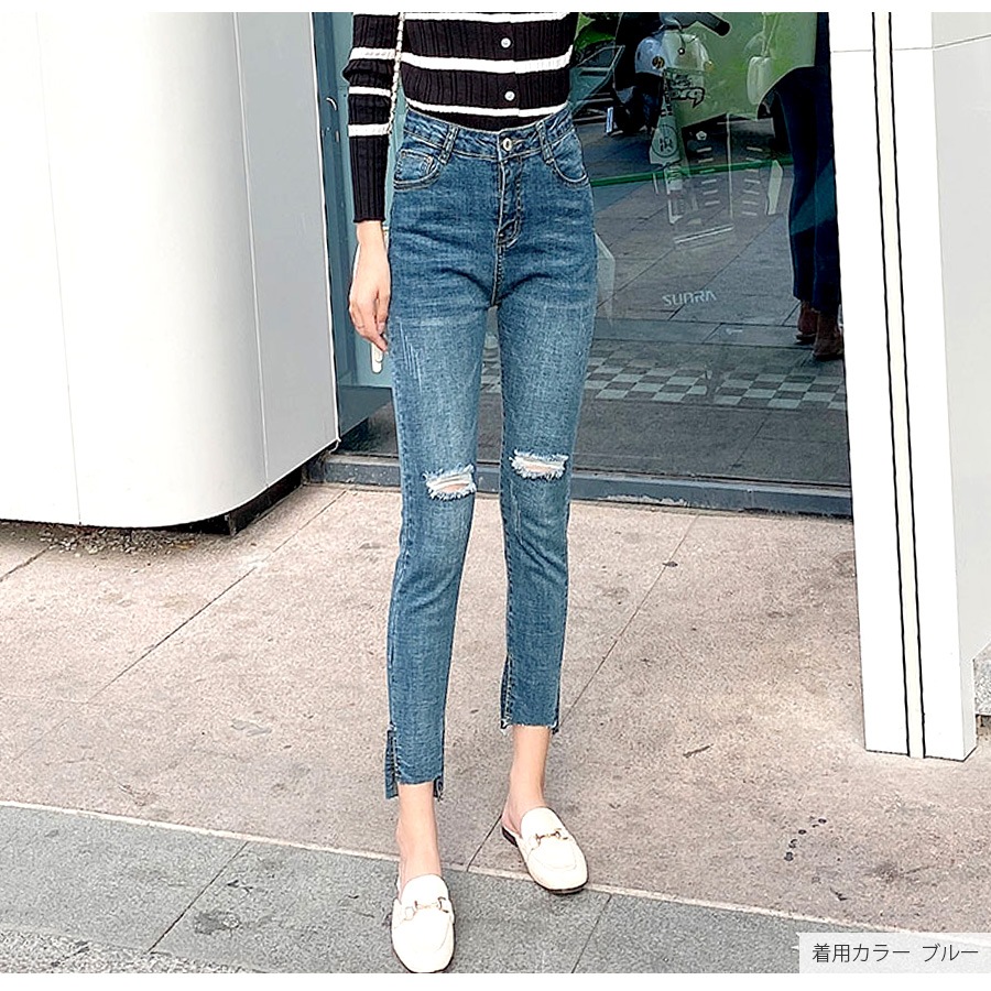 美品　SOSOO ジーンズ　デニム　スキニー　ダメージ 2025年最新SOSOOの人気アイテム - メルカリ