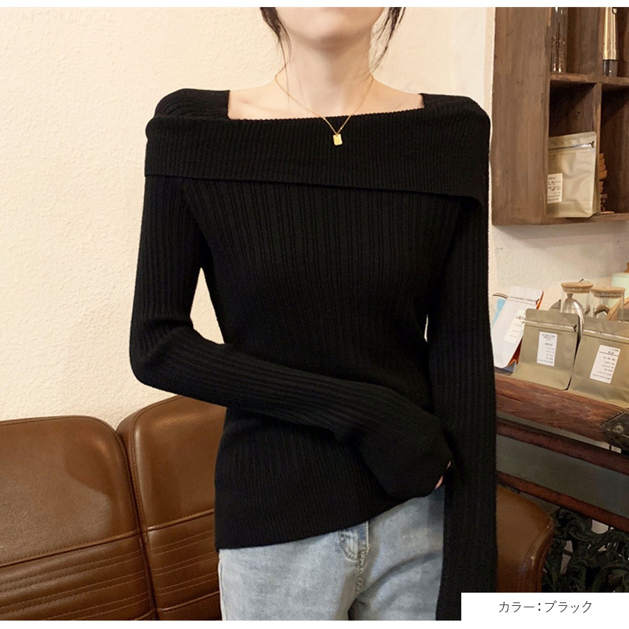 ジェイダ GYDA オフショルラインニット TOPS （グレー
