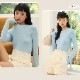 ロンT レディース 薄手 重ね着 カットソー メリノウール プルオーバー レイヤード インナー クルーネック 肌着 長袖 体型カバー 着まわし オフィスカジュアル M L JOCOSA 7271