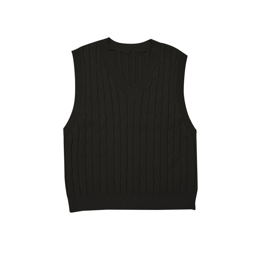 ニットベスト トップス Vネック 韓国ファッション 韓国 秋服 大人 オフィスカジュアル シンプル ストリート レディース 春 夏 秋 冬 新作 ブラック 黒 ホワイト 白 グレー 灰 イエロー 黄 ブラウン 茶 ブルー 青 アイボリー フリーサイズ JOCOSA 7038