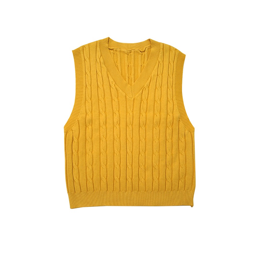 ニットベスト トップス Vネック 韓国ファッション 韓国 秋服 大人 オフィスカジュアル シンプル ストリート レディース 春 夏 秋 冬 新作 ブラック 黒 ホワイト 白 グレー 灰 イエロー 黄 ブラウン 茶 ブルー 青 アイボリー フリーサイズ JOCOSA 7038