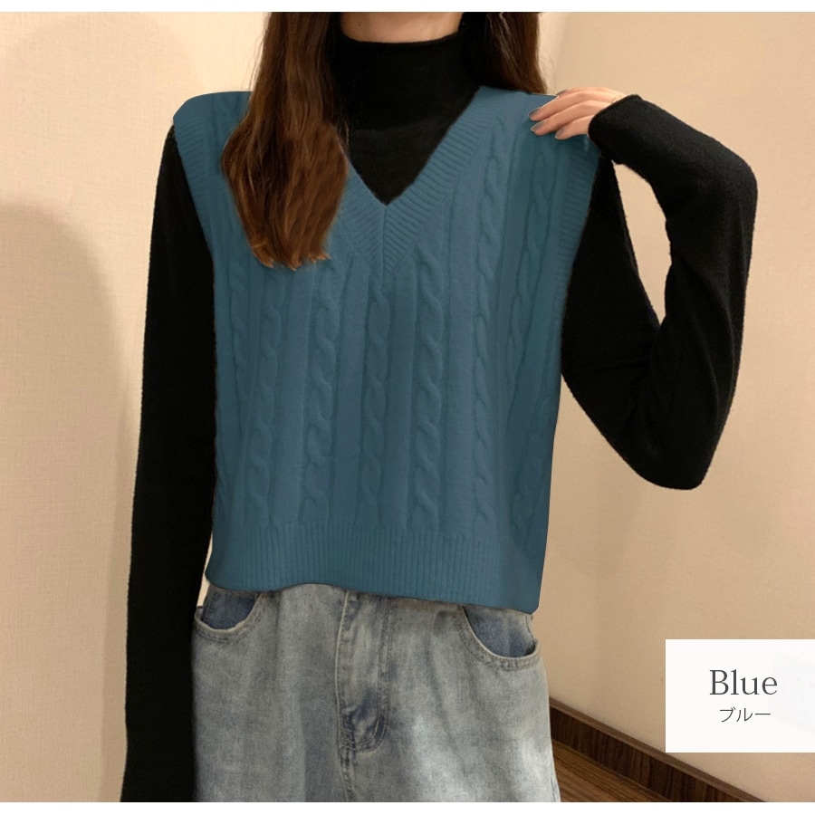ニットベスト トップス Vネック 韓国ファッション 韓国 秋服 大人 オフィスカジュアル シンプル ストリート レディース 春 夏 秋 冬 新作 ブラック 黒 ホワイト 白 グレー 灰 イエロー 黄 ブラウン 茶 ブルー 青 アイボリー フリーサイズ JOCOSA 7038