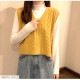 ニットベスト トップス Vネック 韓国ファッション 韓国 秋服 大人 オフィスカジュアル シンプル ストリート レディース 春 夏 秋 冬 新作 ブラック 黒 ホワイト 白 グレー 灰 イエロー 黄 ブラウン 茶 ブルー 青 アイボリー フリーサイズ JOCOSA 7038