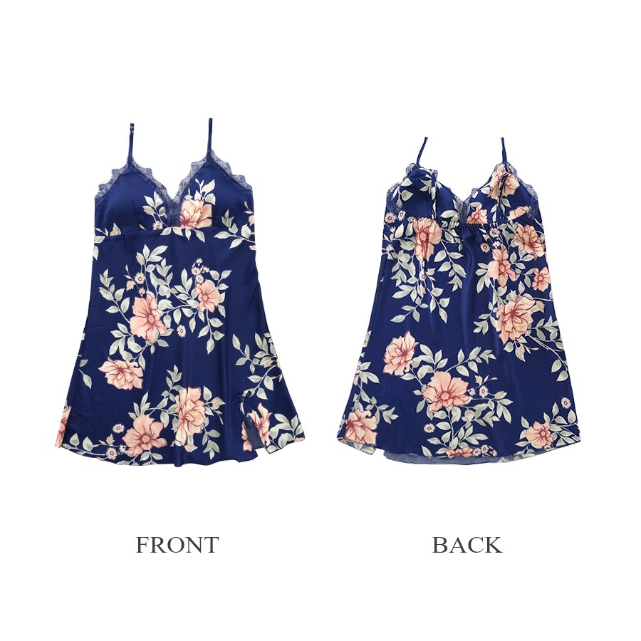 セクシーランジェリー ベビードール ネグリジェ レース 花柄 キャミソールワンピース 下着 パット カップ付き ルームウェア 韓国ファッション 大人 おしゃれ デート レディース 春 夏 秋 冬 新作 ブラック ブルー M L JOCOSA 8896