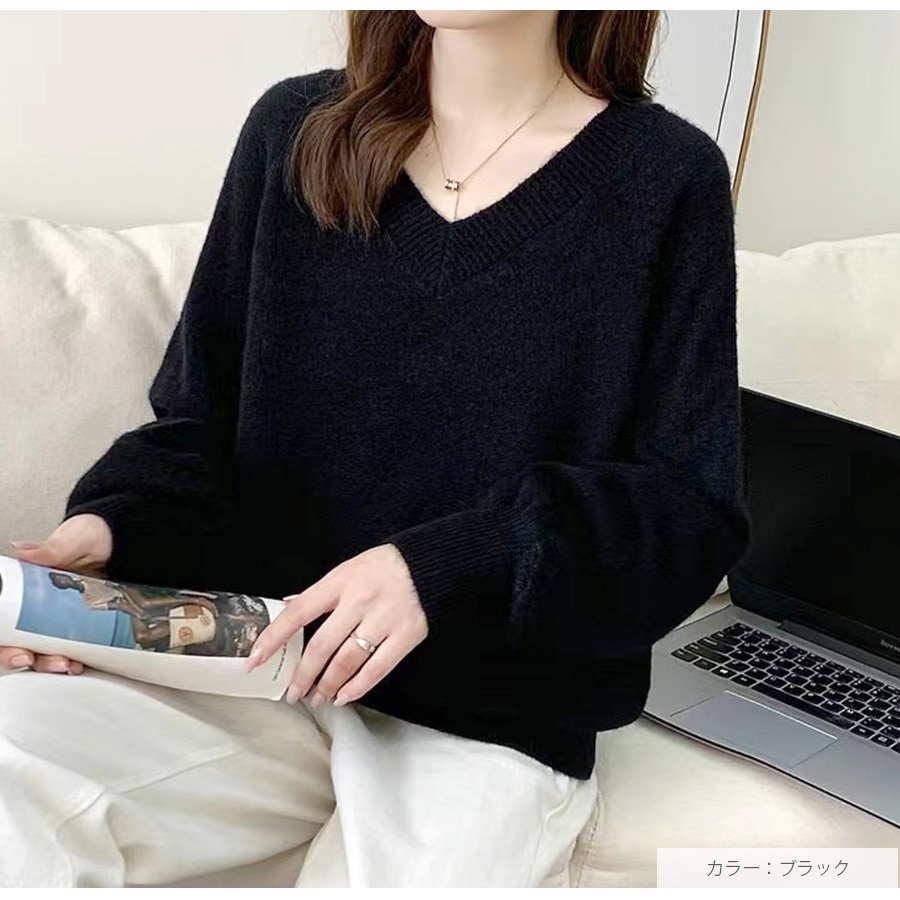 サイドラインデザインVネックトップス 通販【ニッセン】