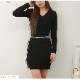 ニットワンピース 膝上 ミニ丈 長袖 ワンピース タイトワンピース 膝上ワンピース ボディライン セクシー カジュアル きれいめ 大人可愛い 韓国ファッション シンプル 大人 レディース 春夏秋冬 ブラック グレー ベージュ 黒 灰 フリーサイズ JOCOSA 9232