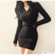 ニットワンピース 膝上 ミニ丈 長袖 ワンピース タイトワンピース 膝上ワンピース ボディライン セクシー カジュアル きれいめ 大人可愛い 韓国ファッション シンプル 大人 レディース 春夏秋冬 ブラック グレー ベージュ 黒 灰 フリーサイズ JOCOSA 9232