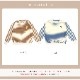 プルオーバー トップス ボーダー 長袖 トレーナー ワンポイント 刺繍 韓国ファッション  レディース 春 秋 冬 新作 ベージュ 茶 ブルー 青 M L XL JOCOSA 7180