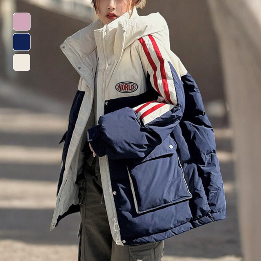 レディース ダウンジャケット 冬アウター 大きめサイズ フェイクダウン