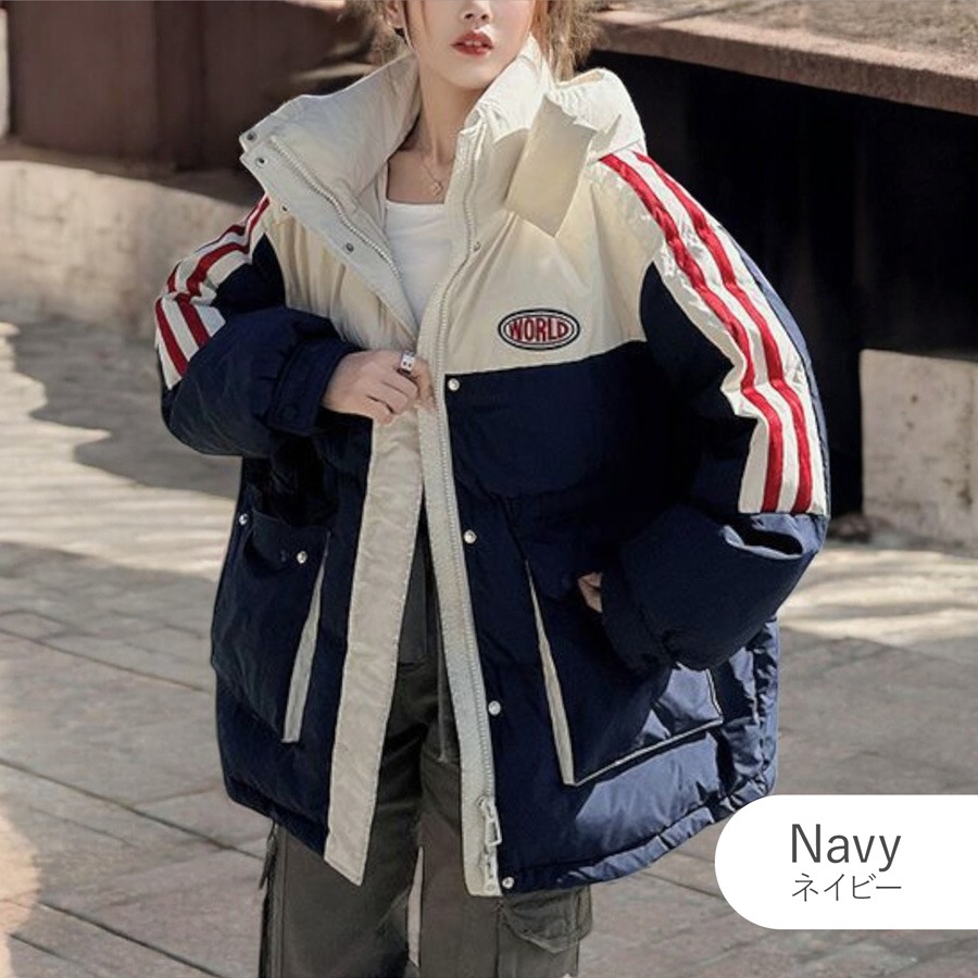 レディース ダウンジャケット 冬アウター 大きめサイズ フェイクダウン