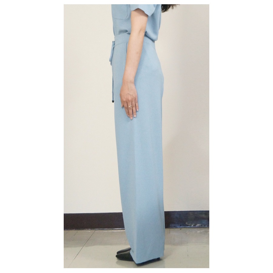 ワイドパンツ レディース 大きいサイズ ロング ニット 薄手 サマーニット 春 夏 秋 冬 ボトムス ウエストゴム ルームウェア 高身長 大人 無地 涼しい ゆる ゆったり くすみ ピンク ブルー ベージュ ブラック 黒 JOCOSA 8163