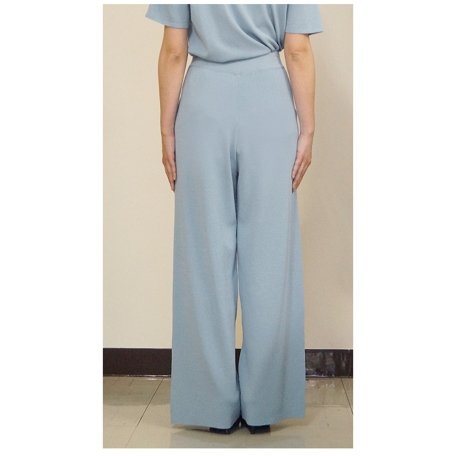 ワイドパンツ レディース 大きいサイズ ロング ニット 薄手 サマーニット 春 夏 秋 冬 ボトムス ウエストゴム ルームウェア 高身長 大人 無地 涼しい ゆる ゆったり くすみ ピンク ブルー ベージュ ブラック 黒 JOCOSA 8163