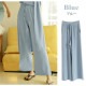 ワイドパンツ レディース 大きいサイズ ロング ニット 薄手 サマーニット 春 夏 秋 冬 ボトムス ウエストゴム ルームウェア 高身長 大人 無地 涼しい ゆる ゆったり くすみ ピンク ブルー ベージュ ブラック 黒 JOCOSA 8163