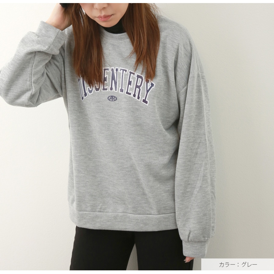 スウェット ロゴ トレーナー トップス 長袖 オーバーサイズ 韓国ファッション レディース 春 秋 冬 新作 ブラック　ホワイト グレー ブルー イエロー アイボリー M L XL JOCOSA 7181