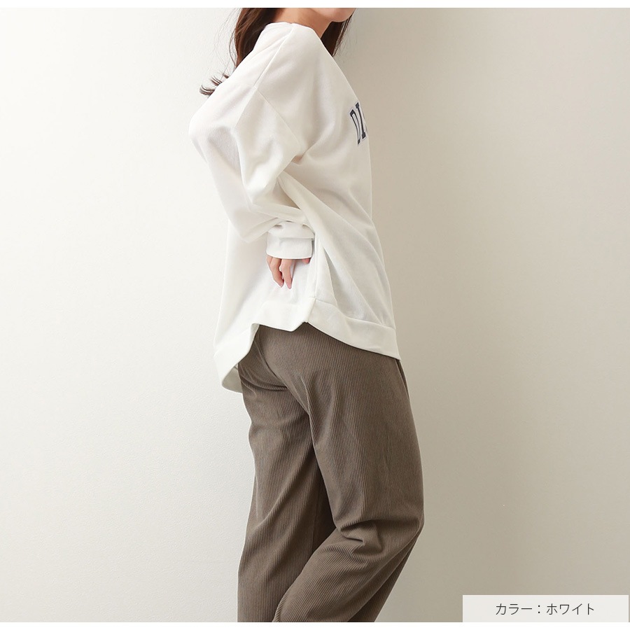 スウェット ロゴ トレーナー トップス 長袖 オーバーサイズ 韓国ファッション レディース 春 秋 冬 新作 ブラック　ホワイト グレー ブルー イエロー アイボリー M L XL JOCOSA 7181