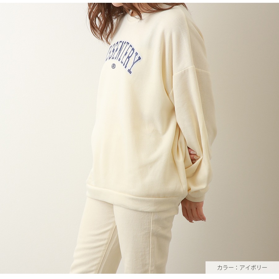 スウェット ロゴ トレーナー トップス 長袖 オーバーサイズ 韓国ファッション レディース 春 秋 冬 新作 ブラック　ホワイト グレー ブルー イエロー アイボリー M L XL JOCOSA 7181