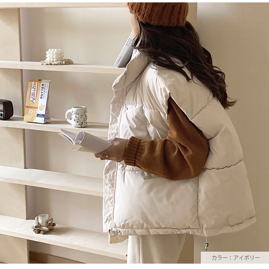 ダウン ベスト アウター 防寒 ポケット レディース 秋 冬 新作