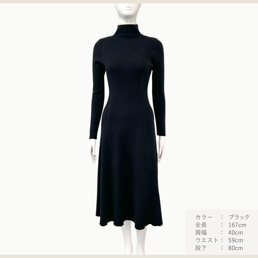 レディース ワンピース ワンピ ニットワンピ 厚手 細見え 体型カバー シンプル 高見え 上品 フェミニン Aライン きれいめ 着回し 秋冬ワンピ 膝下丈 ミディ丈 プチハイネック JOCOSA 5012