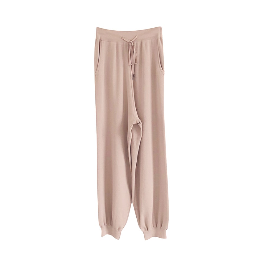 ジョガーパンツ レディース 大きいサイズ ロング ニット 薄手 サマーニット 春 夏 秋 冬 ボトムス ウエストゴム ストレッチルームウェア 大人 無地 涼しい ゆる ゆったり くすみ ピンク ブルー ベージュ ブラック 黒 JOCOSA 8164 送料無料 即納