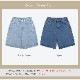 ハーフパンツ デニム ハイウエスト 短パン ジーパン ポケット 韓国ファッション レディース 新作 春 夏 秋 ライトブルー ブルー S M L XL JOCOSA 9126