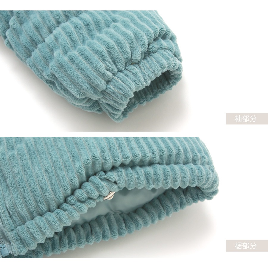 アウター コーデュロイ 中綿ダウン ブルゾン ジャケット ZIP 春 秋 冬 新作 ブラック ホワイト ブルー ブラウン アイボリー S M L JOCOSA 9314