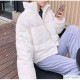 アウター コーデュロイ 中綿ダウン ブルゾン ジャケット ZIP 春 秋 冬 新作 ブラック ホワイト ブルー ブラウン アイボリー S M L JOCOSA 9314