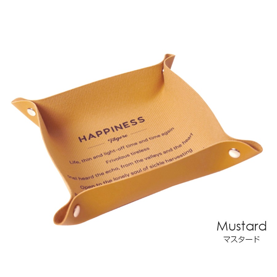 レザートレイ トレイ インテリア 雑貨 おしゃれ 収納ケース マルチトレー 正方形 小物入れ 革小物 合皮 英文 かわいい ユニセックス 春夏秋冬 新作 16cm グリーン 緑 レッド 赤 グレー ピンク マスタード ブルー JOCOSA 9002 送料無料 即納