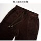 テパードパンツ レディース 春夏秋冬 新作 ズボン ボトムス ルームウェア ウエストゴム リブ コーデュロイ ベロア サイドポケット ロング リラックス 大人 可愛い かっこいい おしゃれ 韓国 韓国風 ブラック 黒 ダークグリーン 緑 アイボリー ブラウン 茶 MLXL JOCOSA 8174