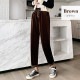 テパードパンツ レディース 春夏秋冬 新作 ズボン ボトムス ルームウェア ウエストゴム リブ コーデュロイ ベロア サイドポケット ロング リラックス 大人 可愛い かっこいい おしゃれ 韓国 韓国風 ブラック 黒 ダークグリーン 緑 アイボリー ブラウン 茶 MLXL JOCOSA 8174