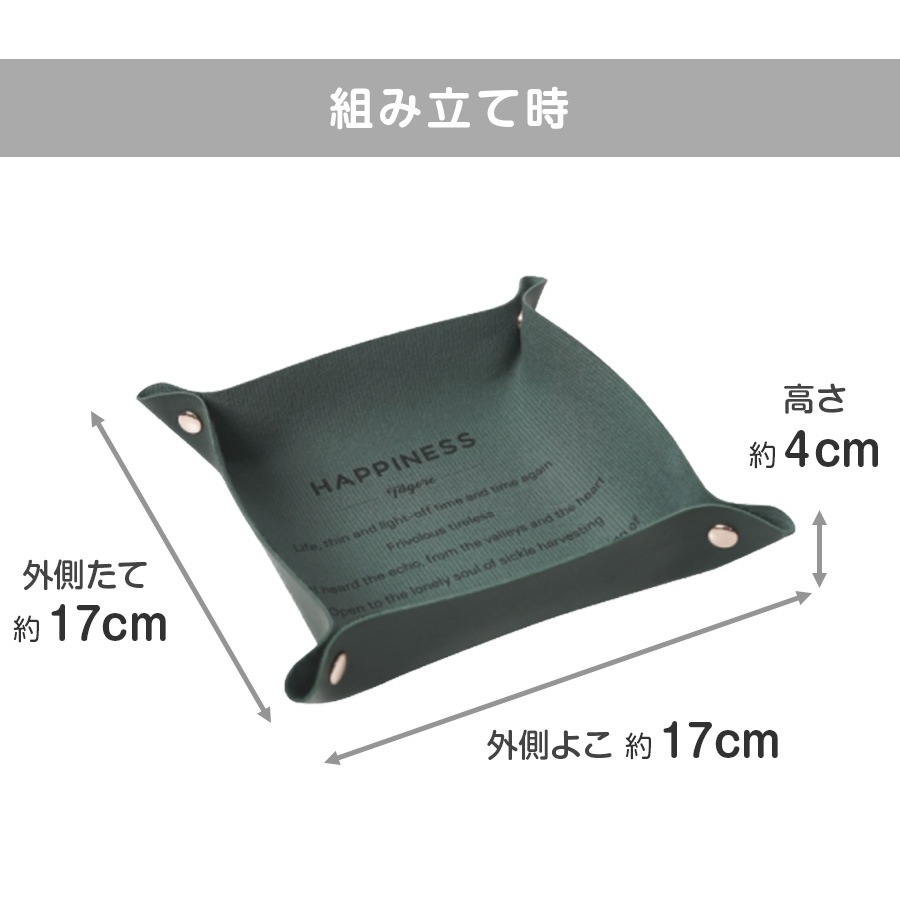レザートレイ トレイ インテリア 雑貨 おしゃれ 収納ケース マルチトレー 正方形 小物入れ 革小物 合皮 英文 かわいい ユニセックス 春夏秋冬 新作 13cm グリーン 緑 レッド 赤 グレー ピンク マスタード ブルー JOCOSA 9003 送料無料 即納