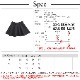 ミニスカート レザー調 ウール調 フレアスカート ペチパンツ一体型 秋 パンツタイプ裏地 ファスナー 合皮 革 PUレザー 無地 韓国ファッション ギャル セクシー 膝上 おしゃれ レディース 冬 春 新作 黒 灰 ブラック グレー  S M L JOCOSA 9107