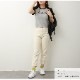 ロゴT Tシャツ トップス ショート丈 半袖 ロゴ バイカラー レディース 春 夏 秋 新作 グレー ブルー アイボリー M L XL JOCOSA 7219