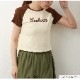 ロゴT Tシャツ トップス ショート丈 半袖 ロゴ バイカラー レディース 春 夏 秋 新作 グレー ブルー アイボリー M L XL JOCOSA 7219