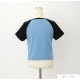 ロゴT Tシャツ トップス ショート丈 半袖 ロゴ バイカラー レディース 春 夏 秋 新作 グレー ブルー アイボリー M L XL JOCOSA 7219