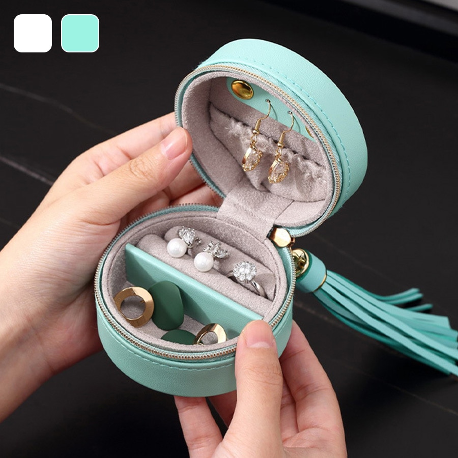 ジュエリーボックス ジュエリーケース アクセサリーケース アクセサリー収納 アクセサリーボックス 携帯用 収納ボックス 収納ケース ピアス イヤリング 指輪 リング ネックレス おしゃれ かわいい 持ち運び 春夏秋冬 新作 ホワイト 白 グリーン 緑 JOCOSA 9004 即納