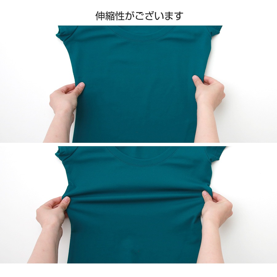 Tシャツ トップス 半袖 ミドル丈 カットソー ストレッチ レディース 春 夏 秋 新作 ブラック ホワイト グレー ネイビー グリーン ブルー S M L XL JOCOSA 8069