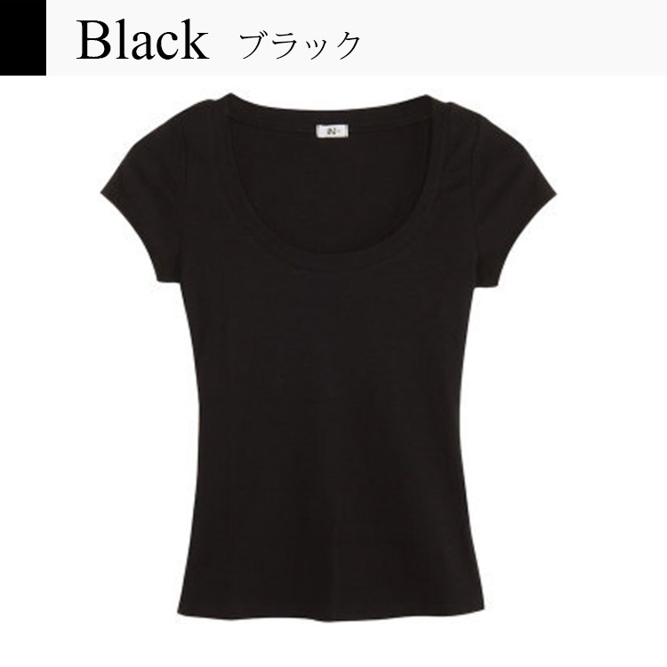 Tシャツ トップス 半袖 ミドル丈 カットソー ストレッチ レディース 春 夏 秋 新作 ブラック ホワイト グレー ネイビー グリーン ブルー S M L XL JOCOSA 8069