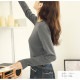 カットソー トップス 長袖 薄手 プルオーバー 韓国ファッション レディース 春 夏 秋 新作 ブラック グレー ベージュ ブルー ラベンダー アイボリー フリーサイズ JOCOSA 7183