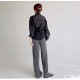 リラックスパンツ リブ ワイドパンツ 切りっぱなし 薄手 ストレート ロングパンツ ハイウエスト プリーツ ゆったり 定番 シンプル 韓国ファッション レディース 新作 春 夏 ブラック グレー グリーン アイボリー M L JOCOSA 9131