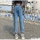 デニムパンツ ストレート ロング丈 ジーパン カジュアル ポケット シンプル 無地 ストリート 韓国ファッション レディース 新作 春 夏 秋 冬 ブラック 黒 ダークグレー 灰 アイボリー ライトブルー ブルー グレイッシュブルー 青 S M L XL JOCOSA 9106